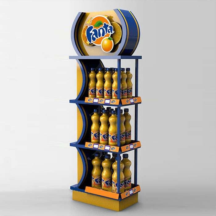 三層鐵制食品展示架（用于飲料、罐裝食品類產(chǎn)品展示）