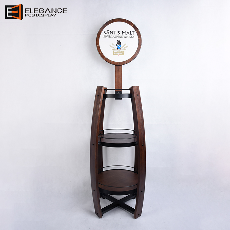 木制落地威士忌酒展示架 木制落地威士忌酒展示架