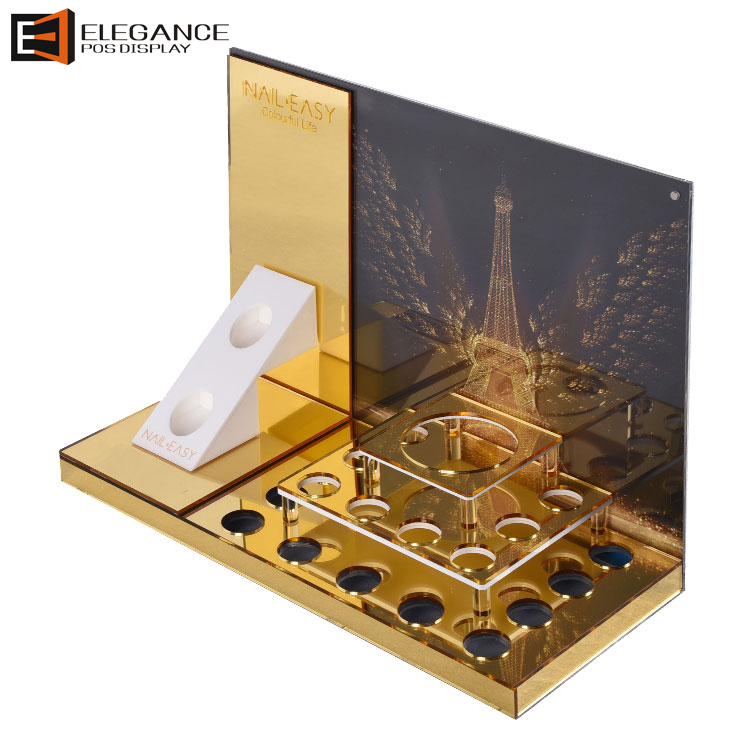 豪華金鏡面亞克力臺面香水展示架 展架定制工廠