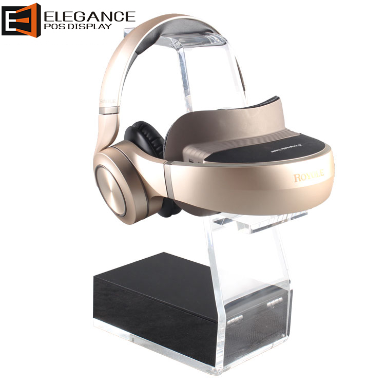 工廠定制簡(jiǎn)約設(shè)計(jì)柜臺(tái)透明亞克力VR耳機(jī)展示架